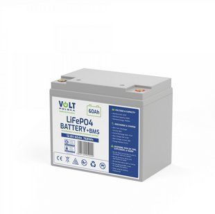 Акумулятор Volt Polska LiFePO4 12,8 V 60 Ah (60 A) + BMS 6AKLI06012 W2177 фото