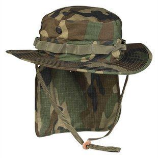 Панама Mil-Tec R/S Boonie with Neck Flap із захистом шиї, тактична Woodland 12326120 A9515 фото