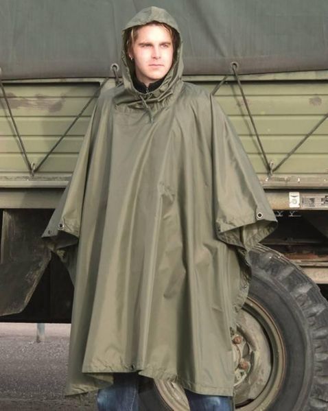Пончо, Палатка, Плащ Ripstop + Чехол Mil-Tec Wet Weather Basic Olive OD 10628001 M11255551347 фото