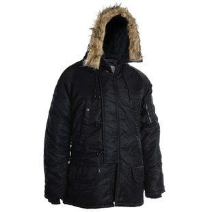 Куртка парку Аляска з хутром Mil-Tec N3B BASIC Чорна 10181202- P1237470 фото