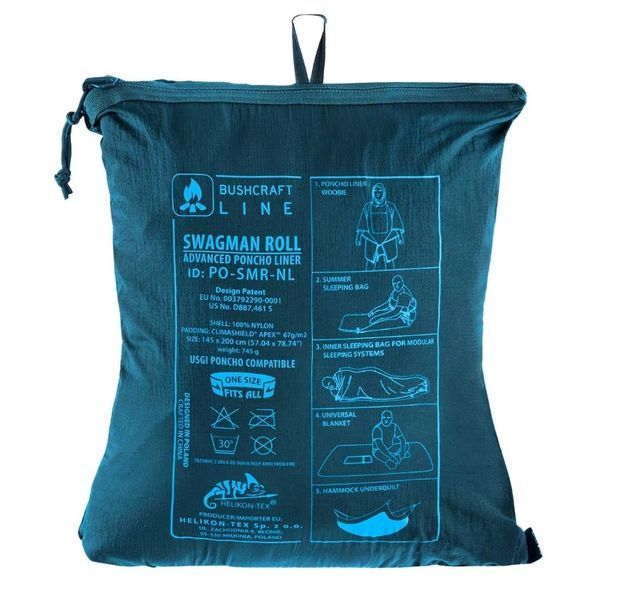 Пончо, ковдра, спальний мішок, Helikon-Tex Swagman Roll Climashield Apex Aqua Blue PO-SMR-NL-1H P1237258 фото