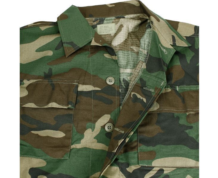 Кітель 100% бавовна толстовка військовий Mil-Tec Teesar BDU Rip-Stop Woodland 11839020- P123440 фото