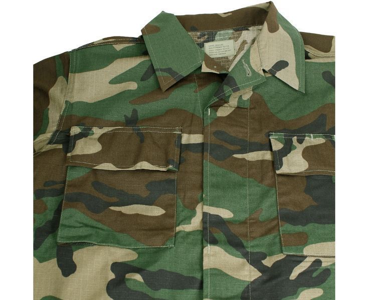 Кітель 100% бавовна толстовка військовий Mil-Tec Teesar BDU Rip-Stop Woodland 11839020- P123440 фото