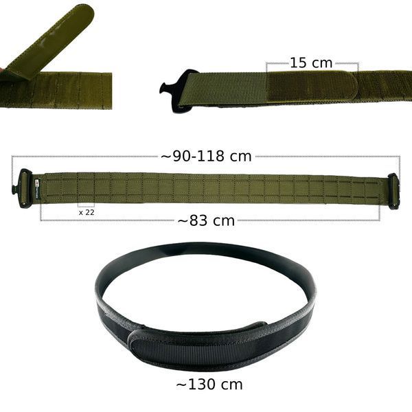 Ремень тактический стрелковый с внутренним ремнем Molle Laser Cut JB Tacticals JB-BLT-0002-BRN койот A9122 фото