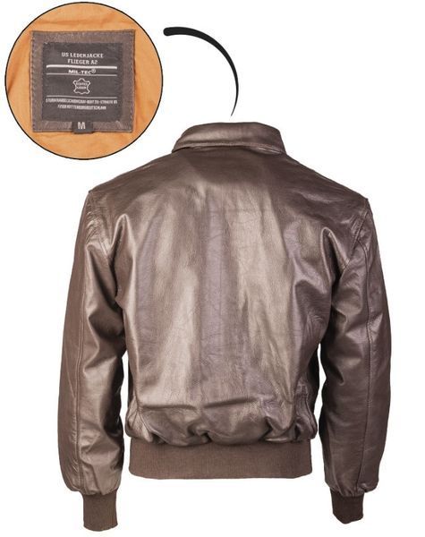 Куртка из кожи наппа американская A2 Mil-Tec US BROWN 10460009- P1237452 фото
