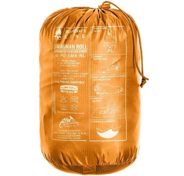 Пончо, ковдра, спальний мішок, Helikon-Tex Swagman Roll Climashield Apex Orange PO-SMR-NL-24 P1237260 фото