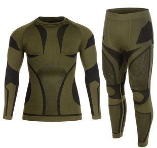 Комплект термоактивної білизни Mil-Tec 4-Way Stretch Performance Olive 11225001 P1236789 фото