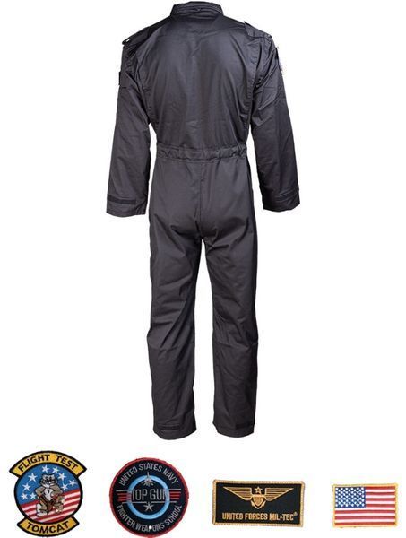 Комбінезон для льотчиків із нашивками Mil-tec US Black 11728002- P123476 фото