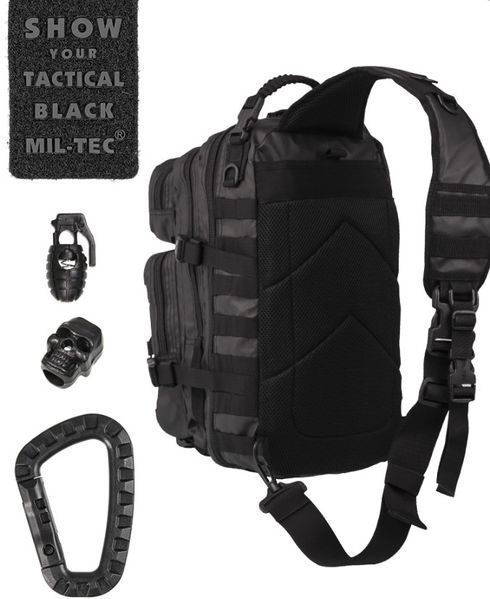 Рюкзак на одне плече Mil-Tec One Strap Assault Pack Large 25 л tactical black 14059288- P123678 фото