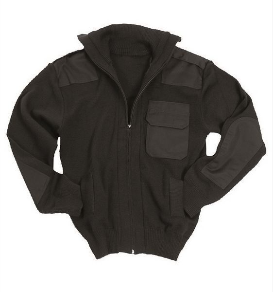 Светр зі змійкою Mil-Tec STRICKJACKE 80/WO 20/PAN Black 10820002- A8431 фото