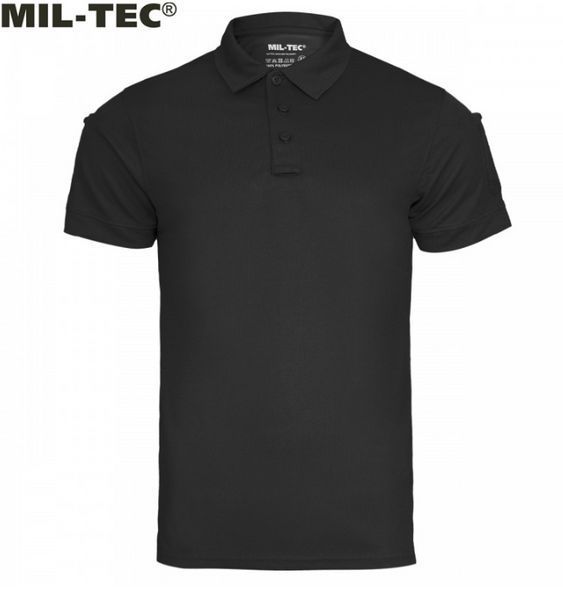 Футболка поло Mil-Tec QuickDry 1/2 ARM Black 10961002 M125555707 фото