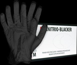 Рукавички нітрилові неопудрені чорні RAIS RNITRIO-BLACKER B (чорні) 100 шт M12555654 фото