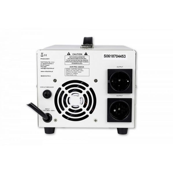 Стабілізатор напруги Volt Polska AVR PRO 3000VA 3% SERVO 5AVRZP3000 W2083 фото
