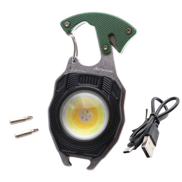 Брелок EDC 8в1 фонарик COB JB-01 зажигалка резак отвертка свисток открывашка JB Tacticals JB-FLS-0001-GRN A9830 фото