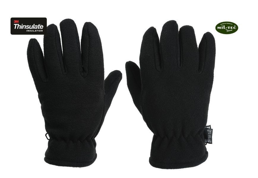 Перчатки зимние Перчатки outdoor Mil-Tec Fleece Black 12534002 P1236717 фото