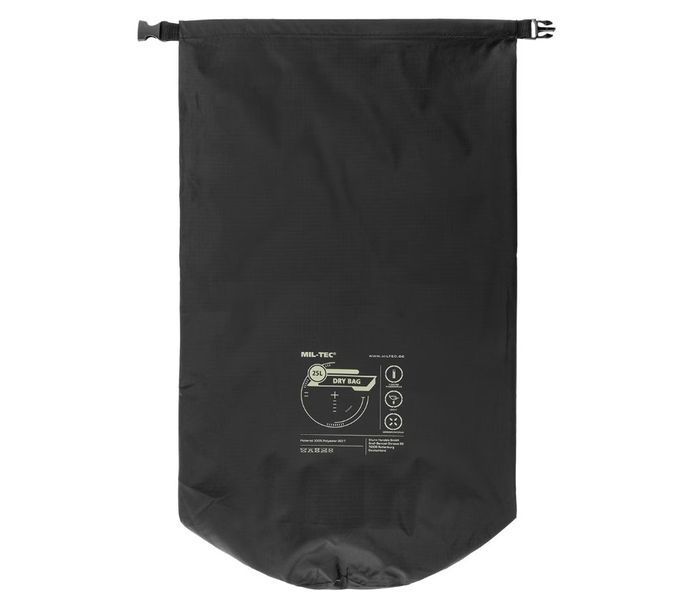 Транспортувальний мішок-сумка водонепроникна Mil-Tec Drybag 25 л Black 13878202 P1236734 фото