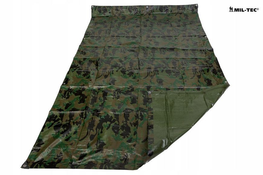 Брезент тактичний універсальний Mil-Tec 2X3м Woodland 14240020 M125555757 фото