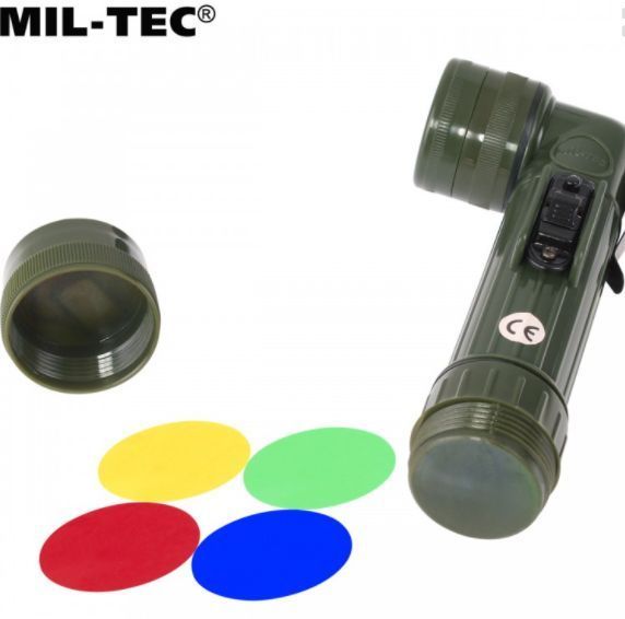 Угловой фонарь 21см LED Flecktarn + линзы Mil-Tec 15143221 M1255552160 фото
