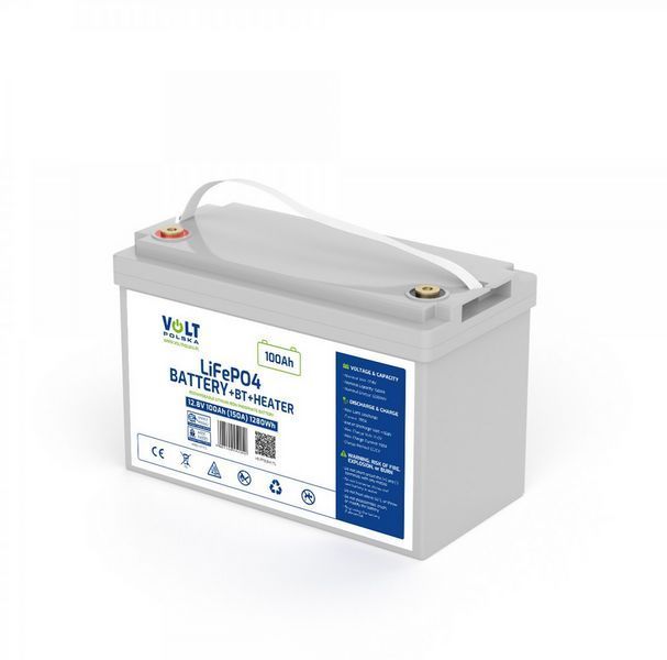 Акумулятор Volt Polska LiFePO4 12,8 V 100 Ah (150 A) + BMS, BlueTooth і нагрівальний мат W2268 фото