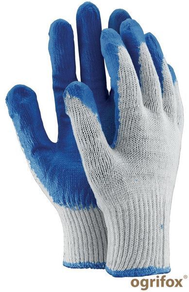 Перчатки рабочие с латексным покрытием OX-UNIWAMP OGRIFOX (бело-синие) пара M11519L(9) фото