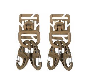 Набір D-подібних кілець і S-подібних гачків Mil-Tec Ultimate DURAFLEX MOLLE D-RING S-HOOK coyote 13457605 T00248 фото