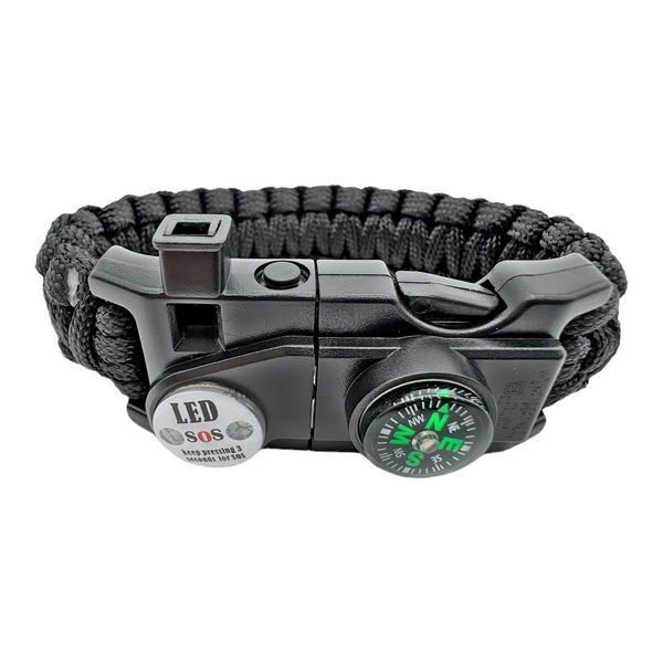 Браслет для выживания JB Tacticals SOS из паракорда JB-28 черный JB-ACS-0028-BLK A9136 фото