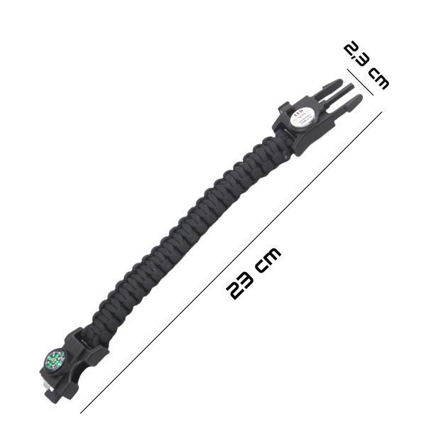 Браслет для выживания JB Tacticals SOS из паракорда JB-28 черный JB-ACS-0028-BLK A9136 фото