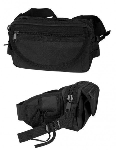 Сумка поясная большая Mil-Tec Hip Bag Large Black 13513002 N617 фото