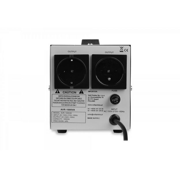 Стабілізатор напруги Volt Polska AVR 1000VA 8-11% 5AVR1000SE W2095 фото